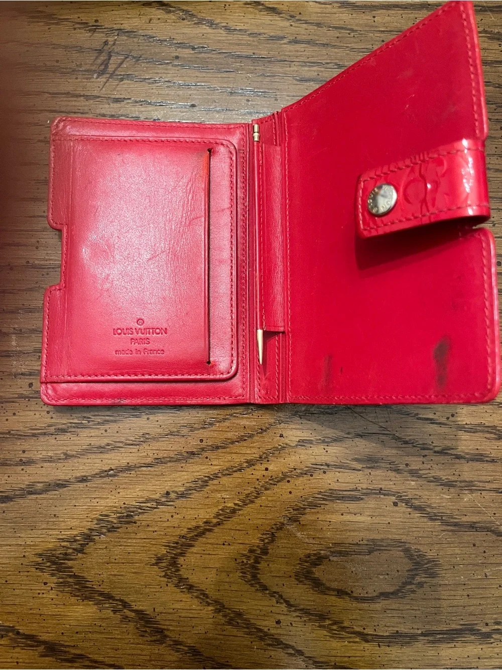 Louis Vuitton Red Vintage Monogram Vernis Palm Pilot Cover